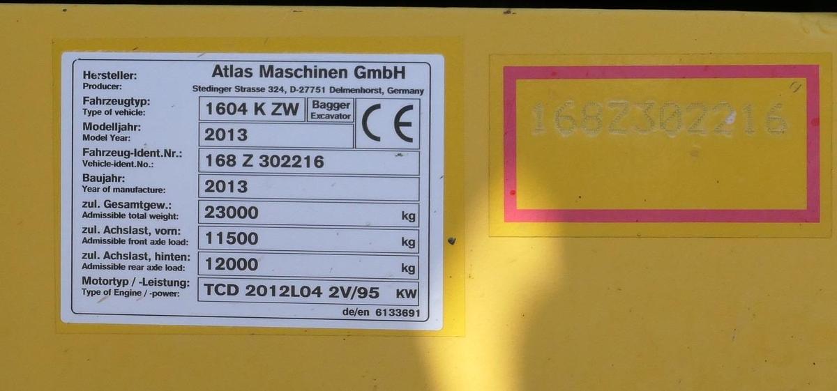 Gebraucht Atlas 1604 K ZW KLIMA Zweiwegebagger SCHNELLWECHSLER DEUTZ-MOTOR
