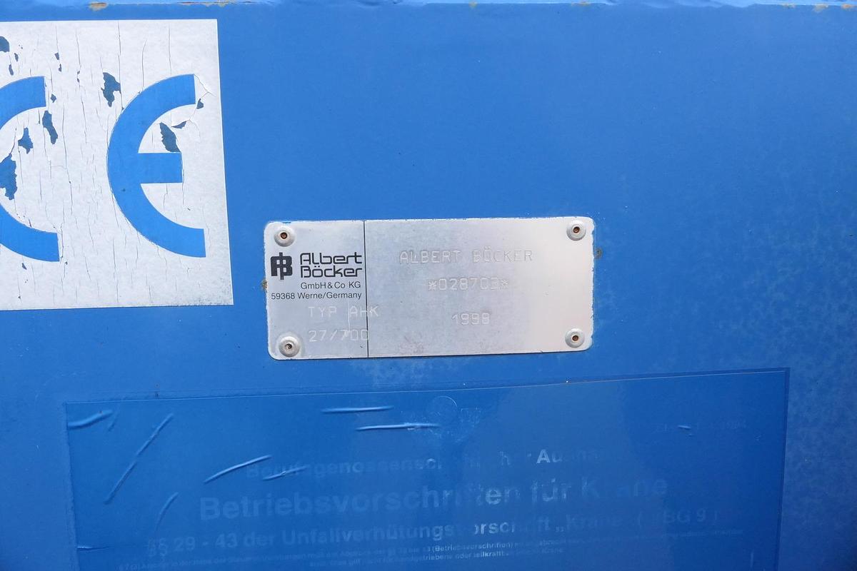 Gebraucht Albert Böcker Anhängerkran AHK 27/700 - Seilwinde HY1010
