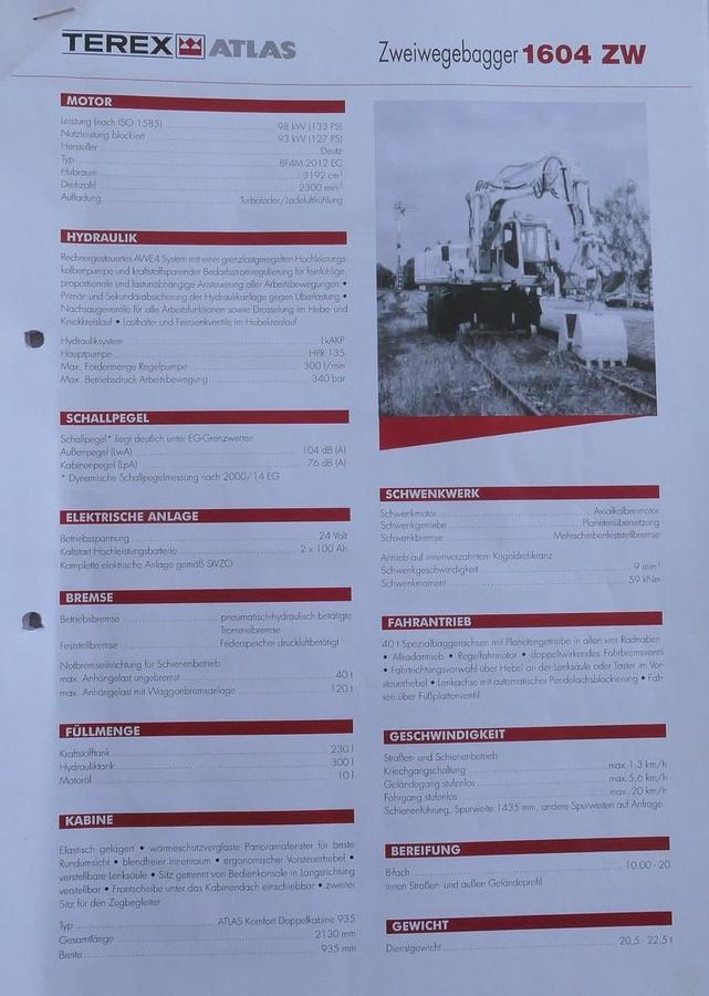 Gebraucht Atlas 1604 K ZW KLIMA Zweiwegebagger SCHNELLWECHSLER DEUTZ-MOTOR