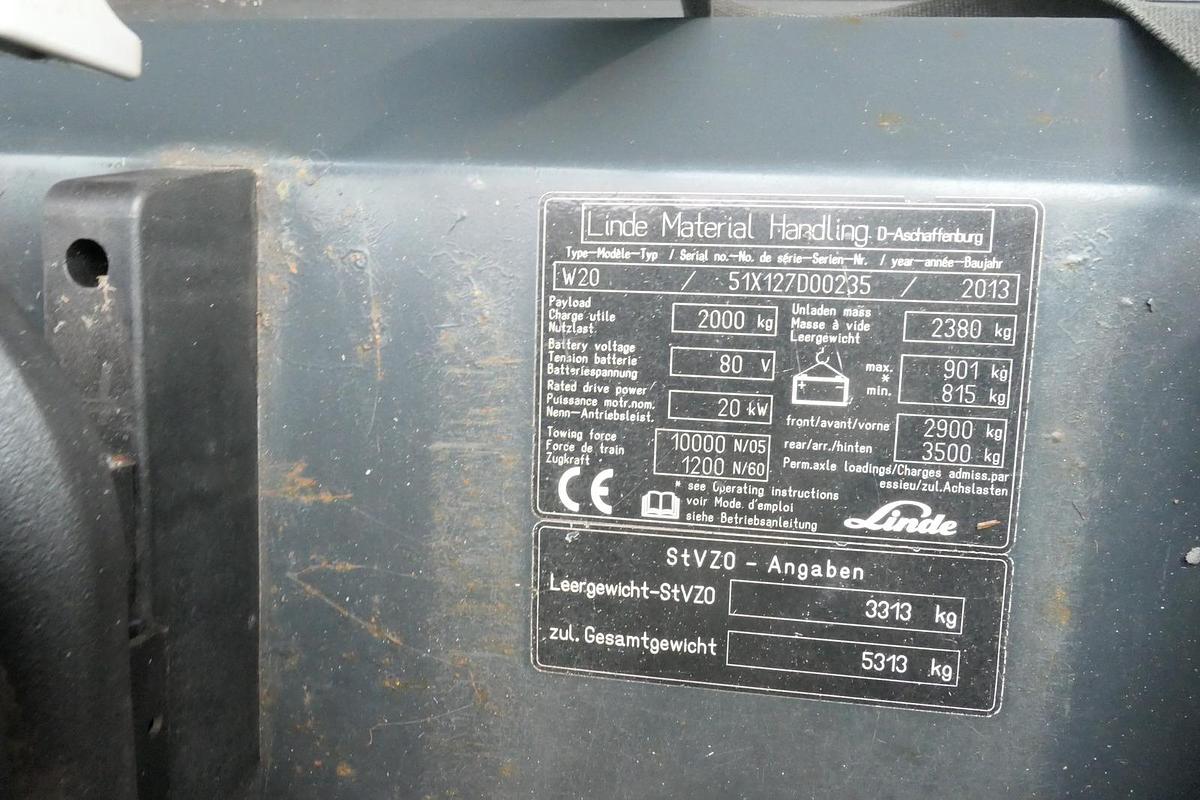 Gebraucht Linde W20 Schlepper Tractive Batterie 13/2023