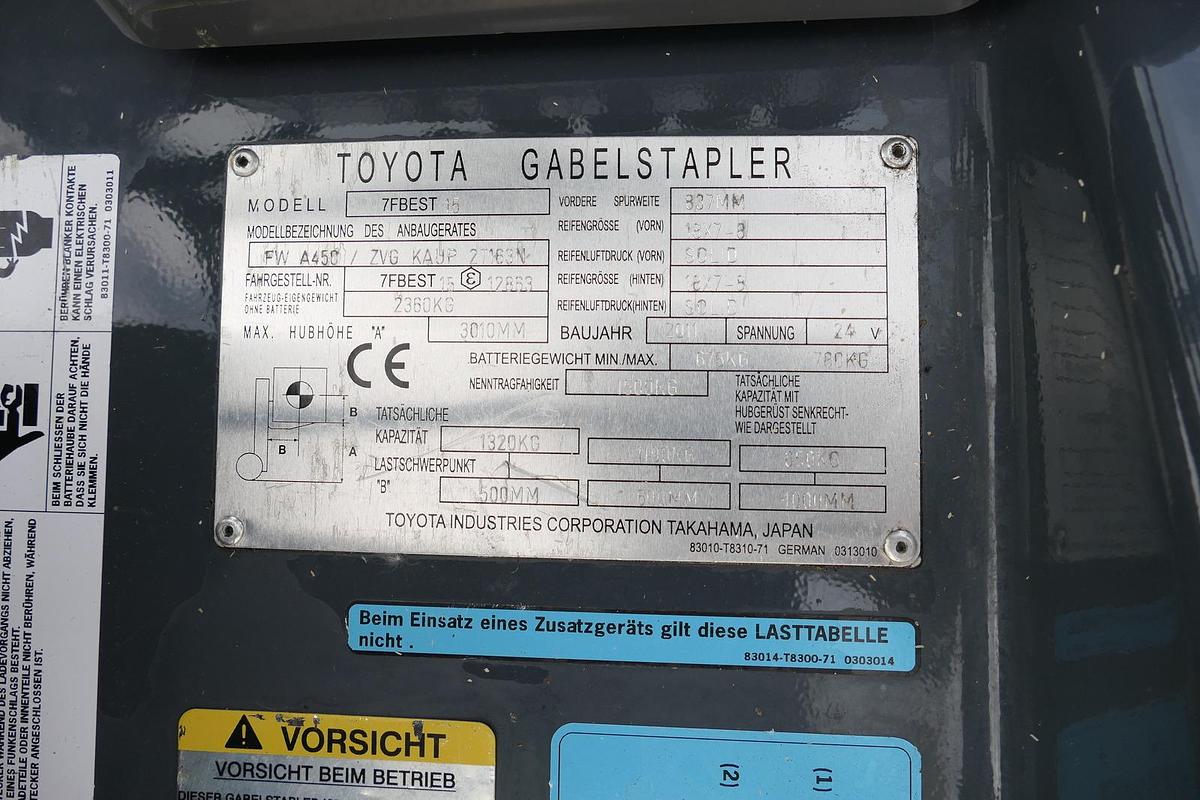 Gebraucht Toyota 7 FBEST 15 DUPLEX 4-VENTIL 3-Rad