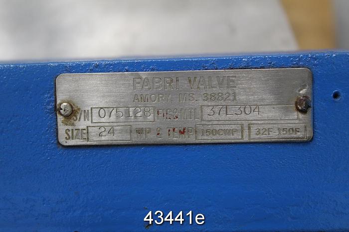 Used Fabri-Valve 24" Hand Operated Knife Gate Valve #43441