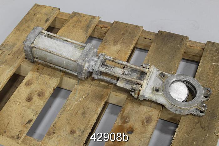 Used Stafjo 4" Air Operated Knife Gate Valve #42908