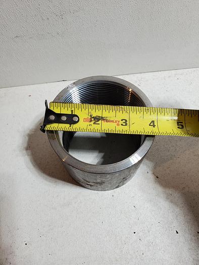 Used 4" Dia x 3.5" Steel Weld Socket Coupling Non-Certified New Old Stock (BRA2)