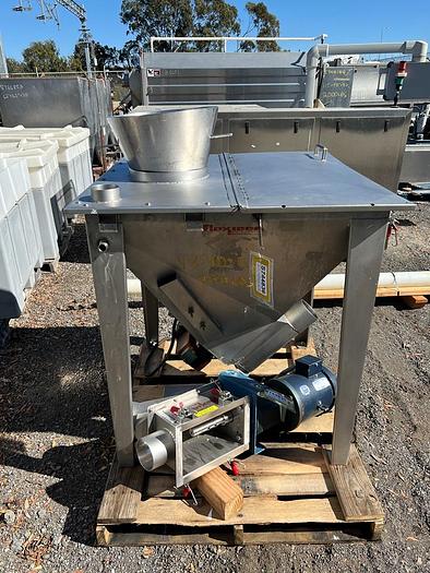 Used Flexicon Inclined Screw Conveyor with Stainless Steel Hopper #S744836