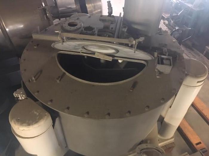 Used TOLHURST 48 IN. X 24 IN. PERFORATED BASKET CENTRIFUGE – HASTELLOY & 316 S/S