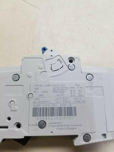 Used ALLEN BRADLEY 1489-M1C150 SER.D CIRCUIT BREAKER 1489-M C 15 A