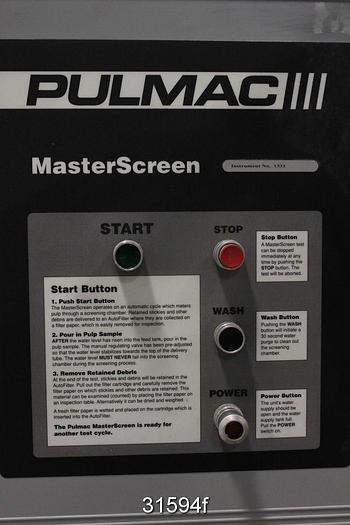 Used Pulmac MS-B2-115V Master Screen Shive Analyzer #31594