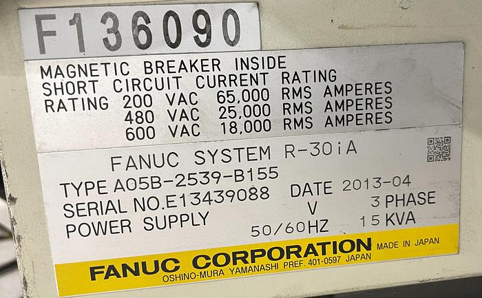 Used FANUC M900iA/350 6 AXIS ROBOT WITH 30iA CONTROLLER AND WEBBER SERVO SHEET METAL SCREW GUN