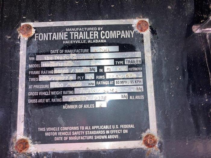 Used 2012 Fontaine Velocity Flatbed Trailer