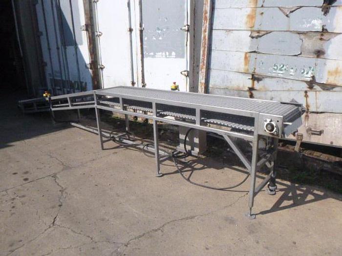 Used Incline Conveyor; Intralox belt, 18"Wx19'6"L