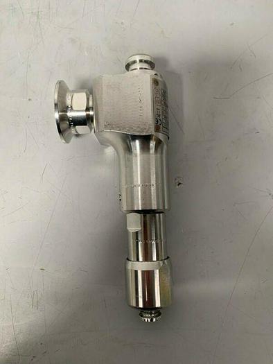 Used Lesser 4814.7694 Stainless Steel Flow Valve w/ 1" & 3/4" Sanitary Fittings