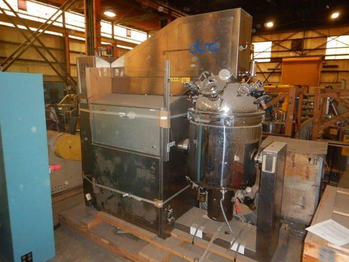 Used 40 GALLON (150 LITER) OLSA VACUUM HOMOGENIZER MIXER - 316L S/S - JACKETED