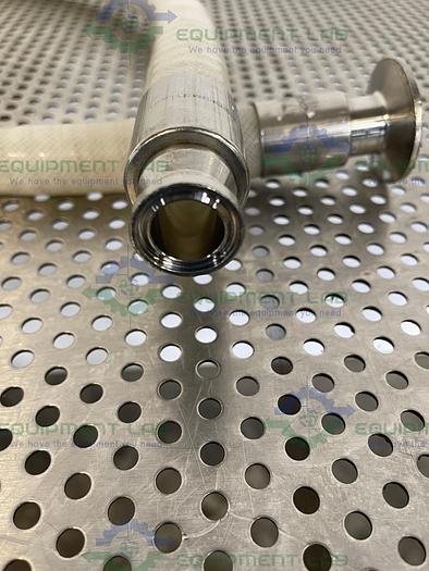 Used Sani Tech  48" Silicone Hose w/1" Sanitary Fitting to 3/4" Sanitary Fitting