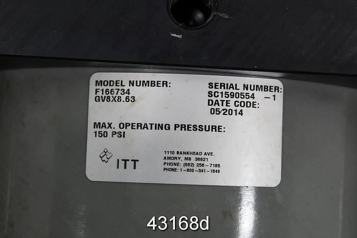 Used Fabri-Valve 8" Air Operated Knife Gate Valve #43168