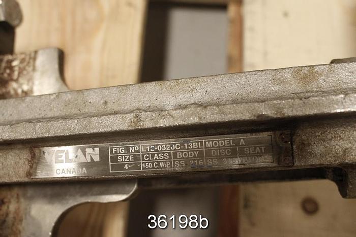 Used Velan 4" Hand Operated Knife Gate Valve #36198
