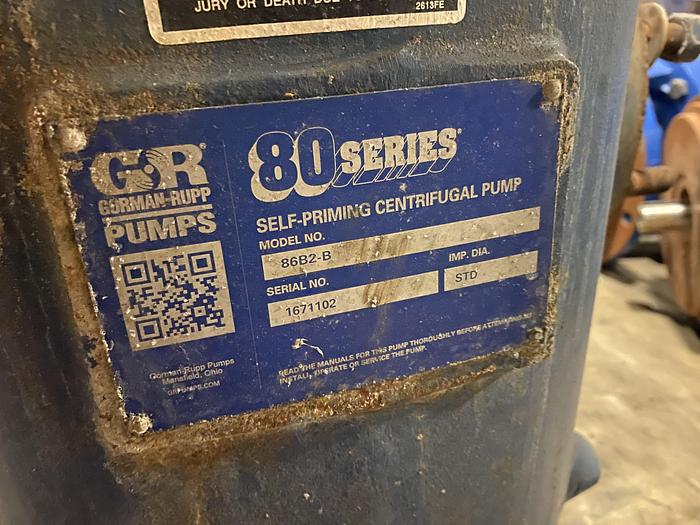 Used GORMAN RUPP MDL. 88B2-B TRASH PUMP STANDARD UNUSED SPARE UNIT