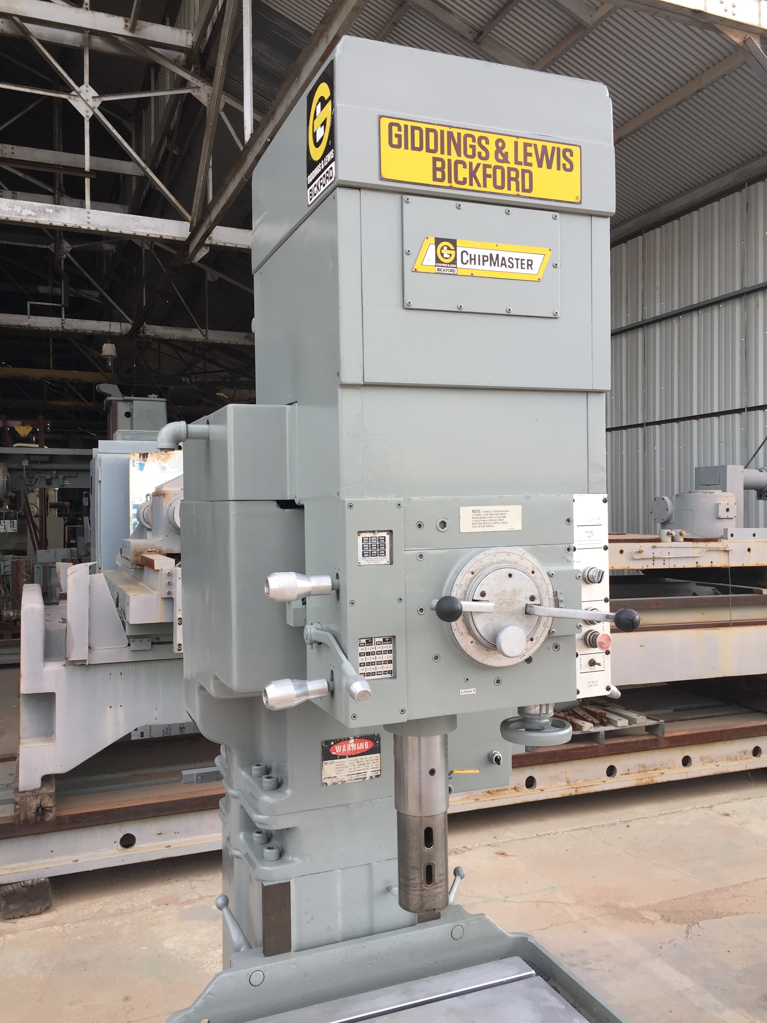 Used 32” G & L / Bickford Hvy. Duty Single Spindle Drill; #6 MT