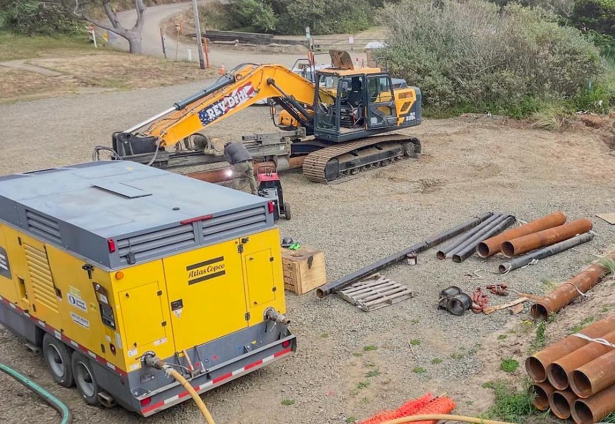 Used 2019 Hyundai HX220-L Excavator with Rev Drill Model 35