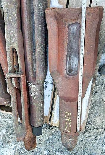 Used 14-3/4" Cable Tool Drill Chisel Bit, 35" Length, 4" X 5" API Pin Thread.