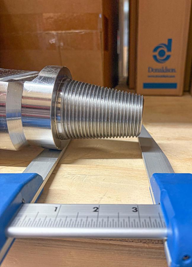 Used Supreme 5-3/4" Flat Face Carbide Button Cable Tool Drill Bit, 1-5/8” X 2-5/8” Pin Thread