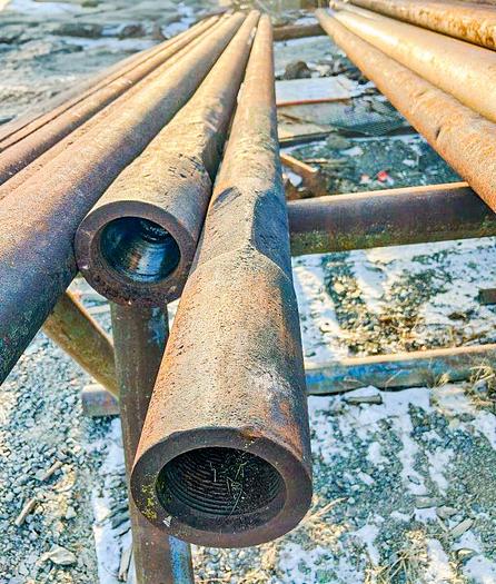 Used Gill Rock Drill Stem For 6-1/2" Or Larger Diameter Bit, 16 Ft. 4 In. Length, 2-1/4" X 3-1/4" Pin To 2-3/4" X 3-3/4" Box Cable Tool Joints.