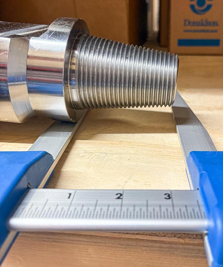 Used Supreme 5-3/4" Flat Face Carbide Button Cable Tool Drill Bit, 1-5/8” X 2-5/8” Pin Thread