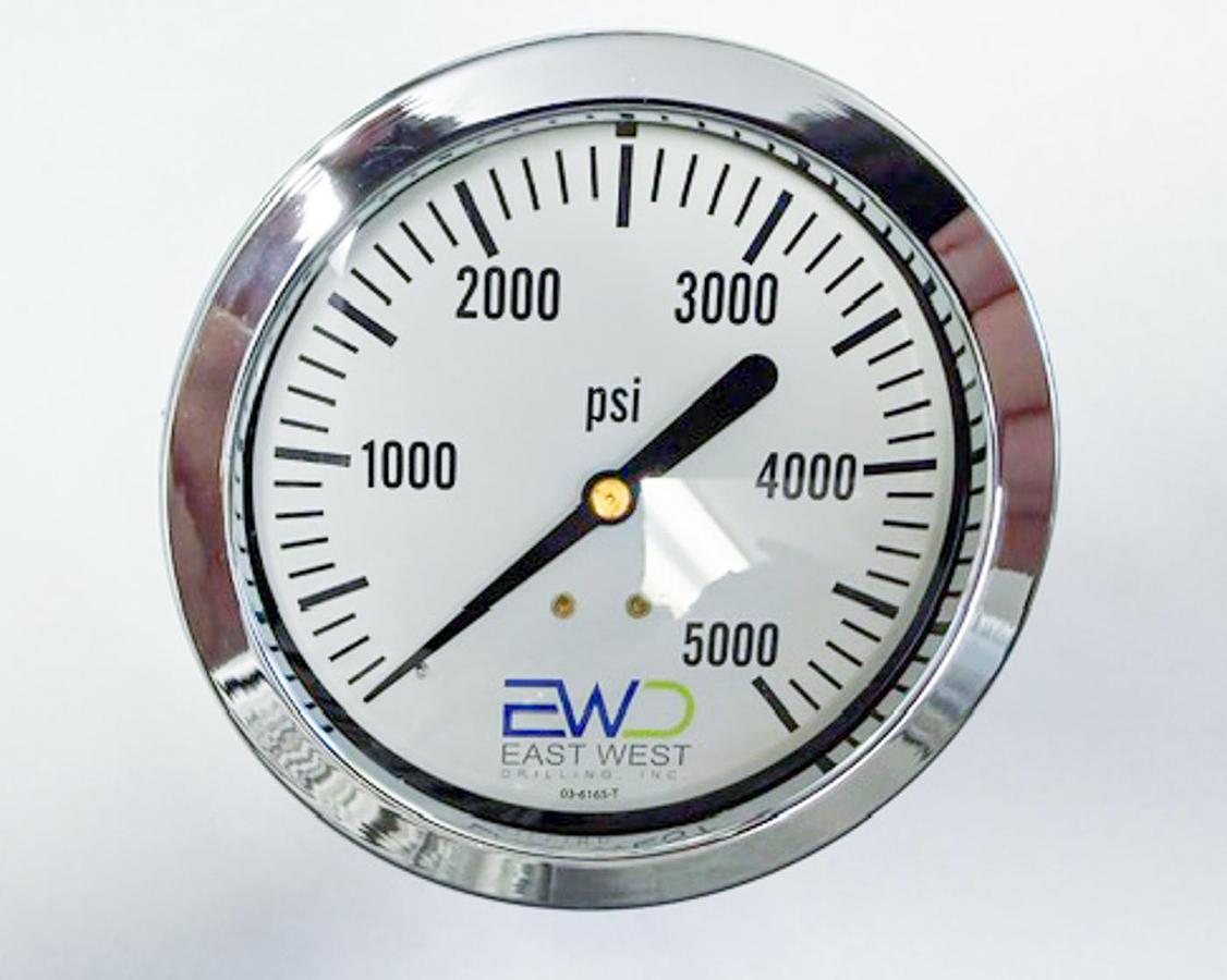 5,000 PSI Liquid-Filled 4" Panel-Mount Pressure Gauge