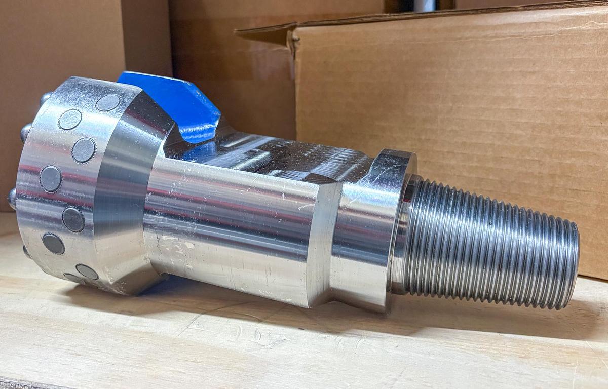 Used Supreme 5-3/4" Flat Face Carbide Button Cable Tool Drill Bit, 1-5/8” X 2-5/8” Pin Thread