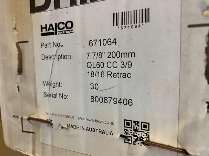 Used Halco 7-7/8” QL60 Hammer Bit