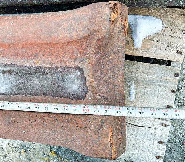 Used 14-3/4" Cable Tool Drill Chisel Bit, 35" Length, 4" X 5" API Pin Thread.