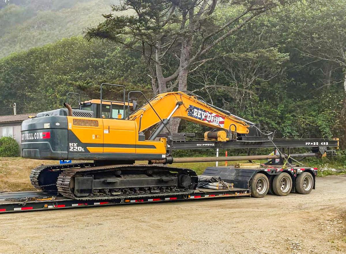Used 2019 Hyundai HX220-L Excavator with Rev Drill Model 35