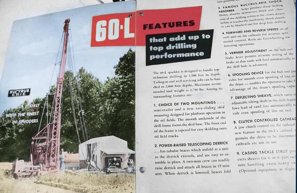 Used Bucyrus Erie 60-L Cable Tool Drill Rig