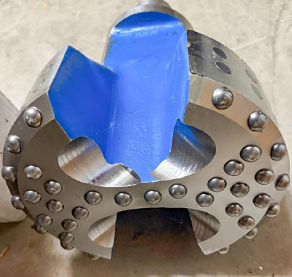 Used Trident SUPREME 10" Flat Face Carbide Button Cable Tool Drill Bit, 2-3/4" x 3-3/4" Pin Connection