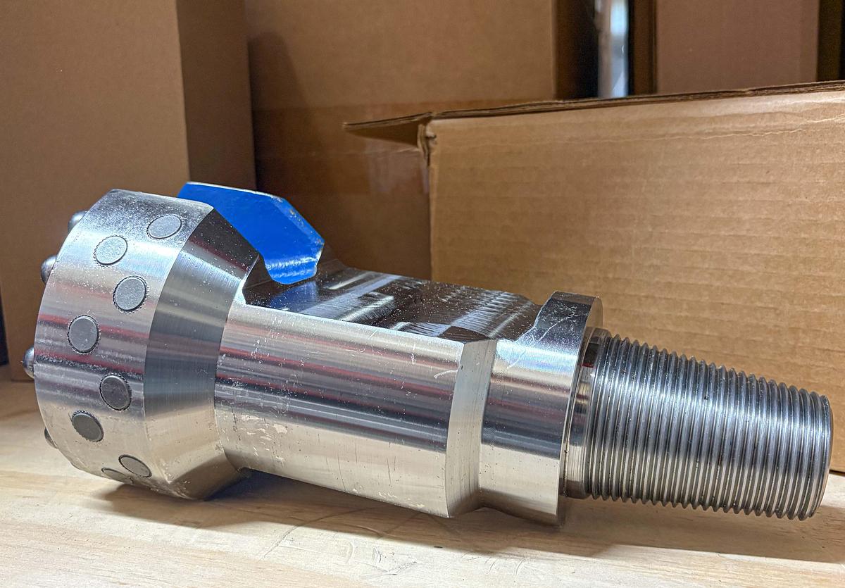 Used Supreme 5-3/4" Flat Face Carbide Button Cable Tool Drill Bit, 1-5/8” X 2-5/8” Pin Thread