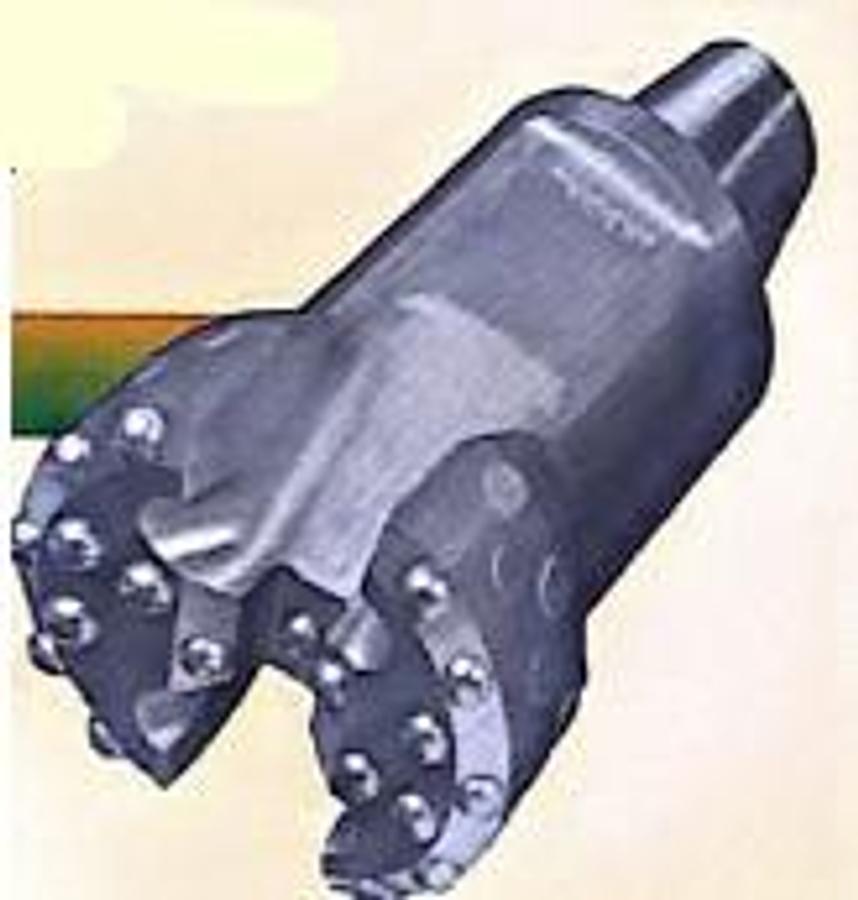 Used Trident 6-1/8" Drop Center Carbide Button Cable Tool Drill Bit, 2-1/4" X 3-1/4" Pin Thread, New, Made In USA