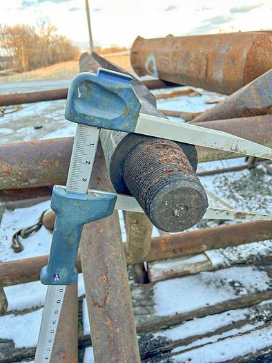 Used Regular Pattern Cable Tool Drill Bit, 7-3/4" diameter x 89" length, 2-3/4" x 3-3/4" pin thread.