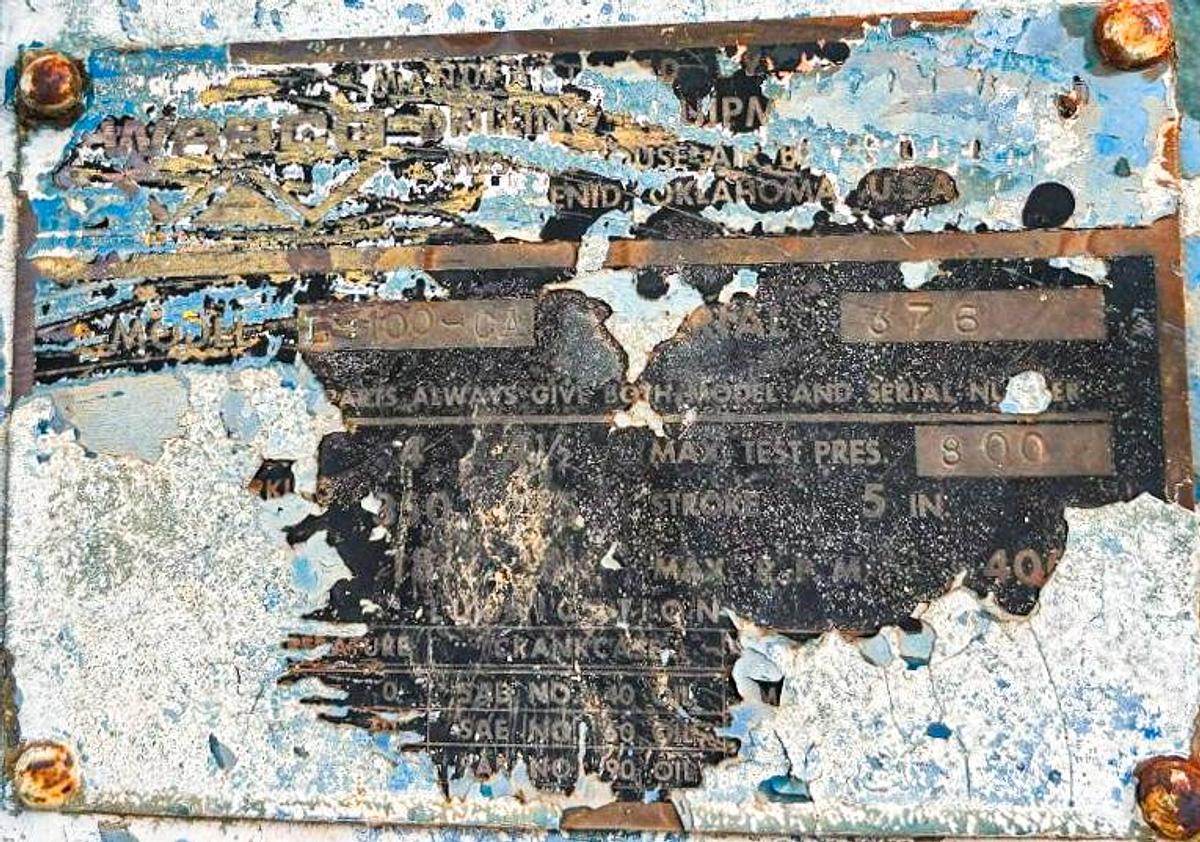 Used Failing L-100-CA 4-1/2" X 5" Duplex-Piston Mud Pump