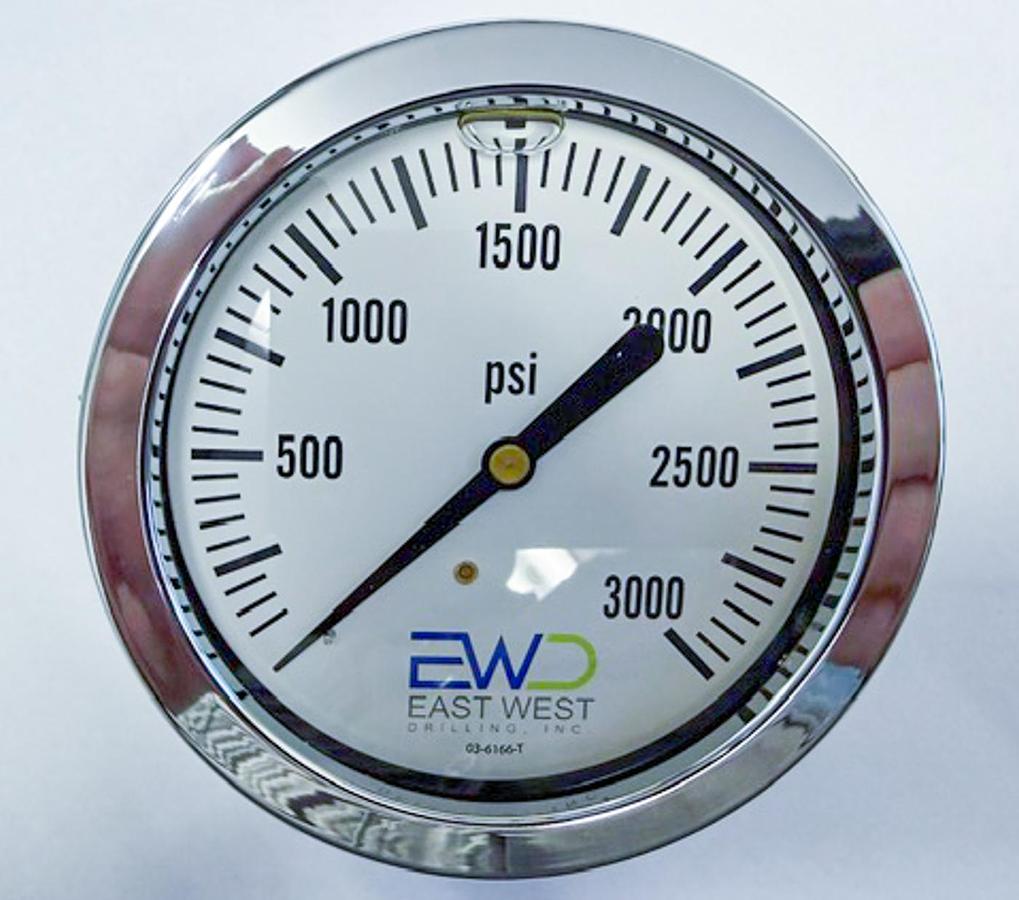 3,000 PSI Liquid-Filled 4" Panel-Mount Pressure Gauge