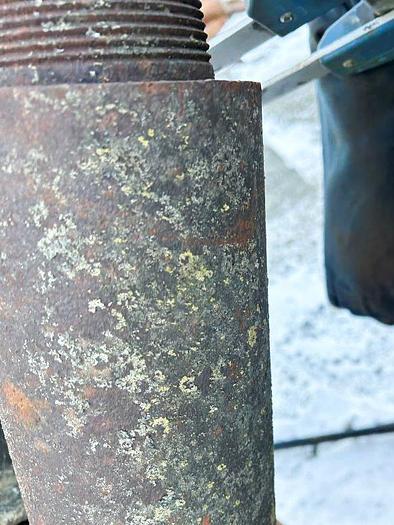 Used Regular Pattern Cable Tool Drill Bit (chisel bit), 7" diameter x 60" length, 2-3/4" x 3-3/4" pin thread