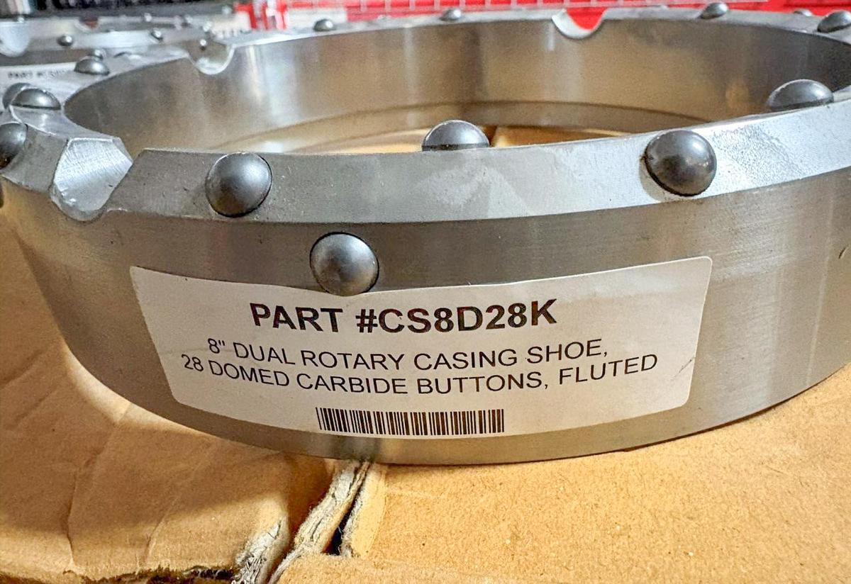 Used 8" HD Dual Rotary Casing Shoe – 28 Ballistic Buttons Assembly - Fluted