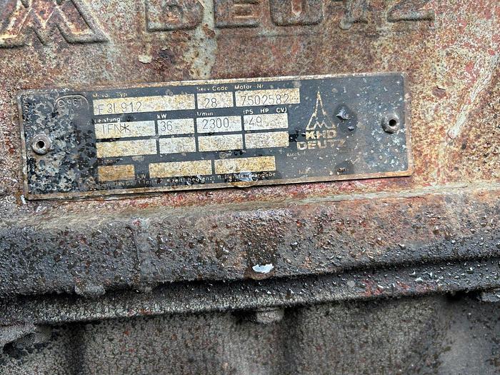 Used Deutz F3L912 Diesel Engine with PTO Clutch