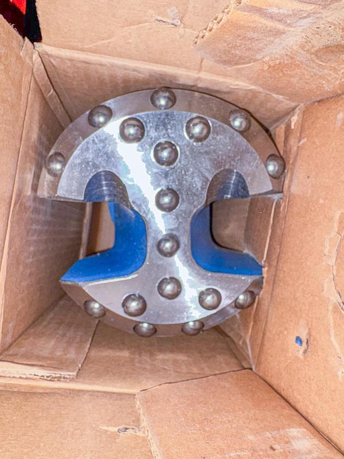 Used Eccentric 6-1/8” Carbide Button Cable Tool Drill Bit, 2-1/4" X 3-1/4" Pin Thread