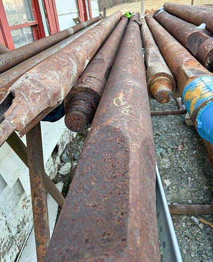 Used Drill Stem for 6-1/2" or larger diameter bit, 14 ft. 10 in. length, 2-3/4" x  3-3/4" pin to box cable tool joints.