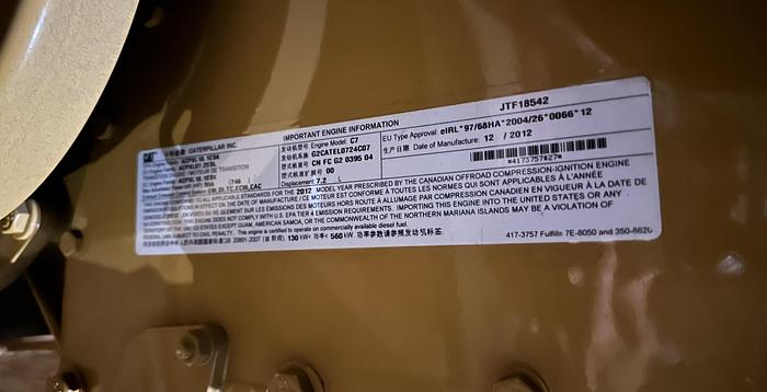 Used Caterpillar C7 Industrial Diesel Engine