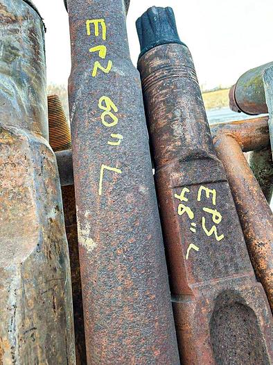 Used Regular Pattern Cable Tool Drill Bit (chisel bit), 7" diameter x 60" length, 2-3/4" x 3-3/4" pin thread