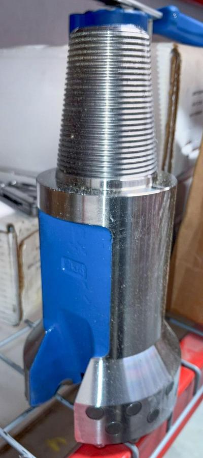 Used Trident 6-1/8" Drop Center Carbide Button Cable Tool Drill Bit, 2-1/4" X 3-1/4" Pin Thread