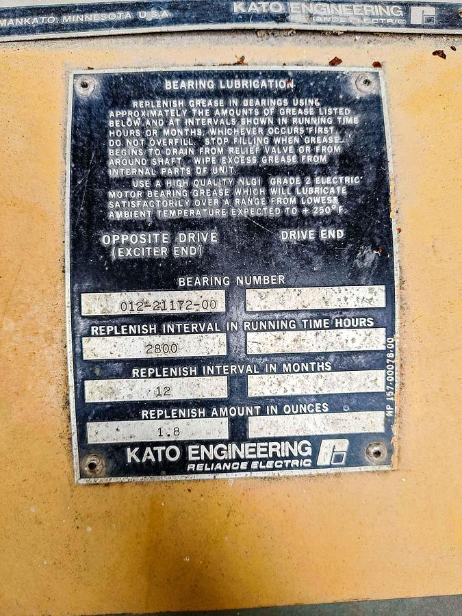 Used Caterpillar powered 500 KW Kato generator