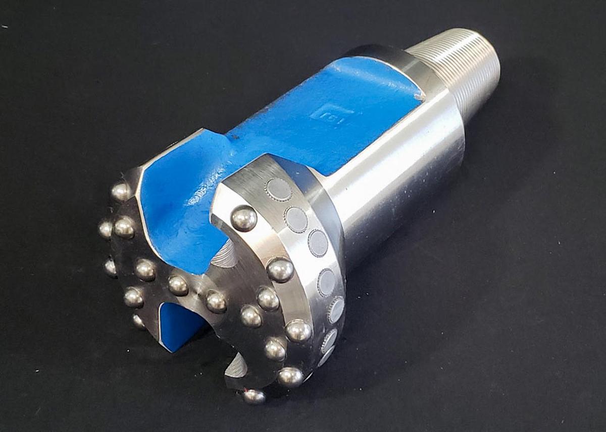 Used Eccentric 6-1/8” Carbide Button Cable Tool Drill Bit, 2-1/4" X 3-1/4" Pin Thread