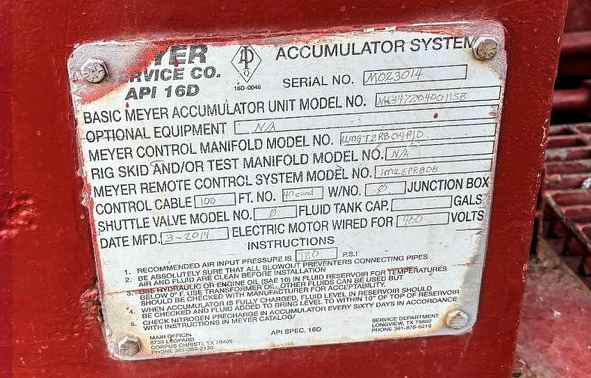 Used Commander SpeedFlo Accumulator Unit